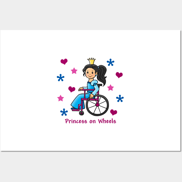 Princess On Wheels (Black Hair) Wall Art by AnitaValle